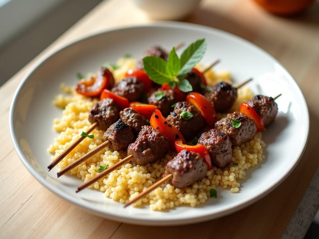 Шашлычки из говядины с овощами
